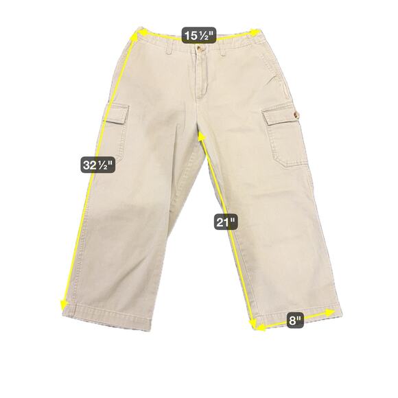 Women's Cherokee Cargo Cropped Light Green Khaki Cotton Pants Size 10 - Picture 2 of 10